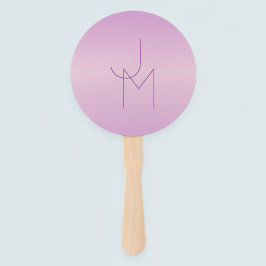 Uniek overlappend monogram | Zacht lavendelroze Handwaaier