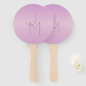 Uniek overlappend monogram | Zacht lavendelroze Handwaaier (Voorkant en achterkant)