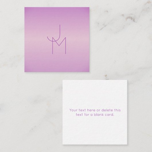 Uniek overlappend monogram | Zacht lavendelroze Informatiekaartje (Voorkant / Achterkant)