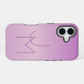Uniek overlappend monogram | Zacht lavendelroze iPhone 16 Hoesje (Achterkant horizontaal)