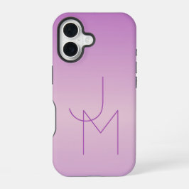 Uniek overlappend monogram | Zacht lavendelroze iPhone 16 Hoesje