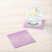 Uniek overlappend monogram | Zacht lavendelroze Kartonnen Onderzetters (Insitu)