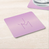 Uniek overlappend monogram | Zacht lavendelroze Kartonnen Onderzetters (Schuin)
