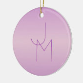 Uniek overlappend monogram | Zacht lavendelroze Keramisch Ornament (Links)