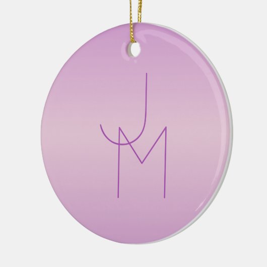 Uniek overlappend monogram | Zacht lavendelroze Keramisch Ornament (Links)