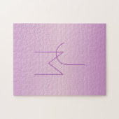 Uniek overlappend monogram | Zacht lavendelroze Legpuzzel (Horizontaal)