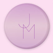 Uniek overlappend monogram | Zacht lavendelroze Magneet