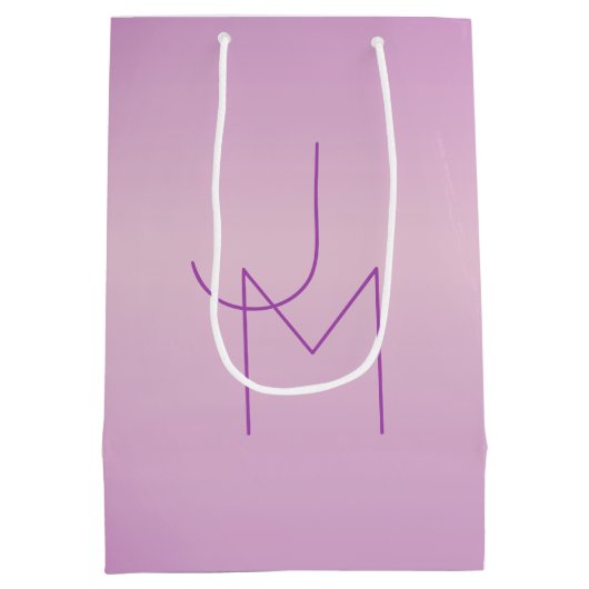 Uniek overlappend monogram | Zacht lavendelroze Medium Cadeauzakje (Achterkant)