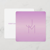 Uniek overlappend monogram | Zacht lavendelroze Notitiekaartje (Voorkant / Achterkant)