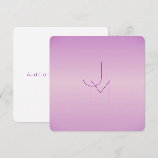 Uniek overlappend monogram | Zacht lavendelroze Notitiekaartje (Voorkant / Achterkant)