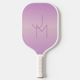 Uniek overlappend monogram | Zacht lavendelroze Pickleball Paddle