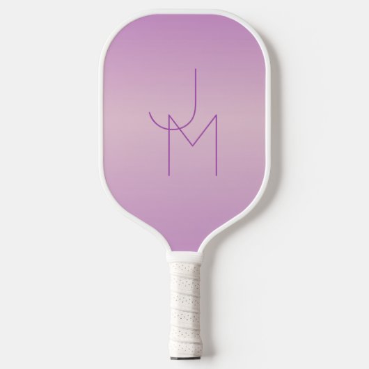 Uniek overlappend monogram | Zacht lavendelroze Pickleball Paddle (Voorkant)