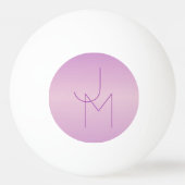Uniek overlappend monogram | Zacht lavendelroze Pingpongbal (Voorkant)