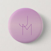 Uniek overlappend monogram | Zacht lavendelroze Ronde Button 5,7 Cm (Voorkant)