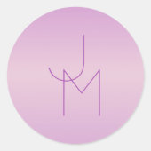 Uniek overlappend monogram | Zacht lavendelroze Ronde Sticker (Voorkant)