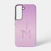Uniek overlappend monogram | Zacht lavendelroze Samsung Galaxy Hoesje (Achterkant)