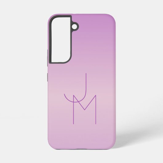 Uniek overlappend monogram | Zacht lavendelroze Samsung Galaxy Hoesje (Achterkant)
