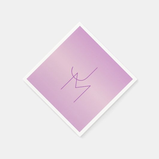 Uniek overlappend monogram | Zacht lavendelroze Servet (Hoek)