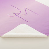 Uniek overlappend monogram | Zacht lavendelroze Sherpa Deken (3/4)