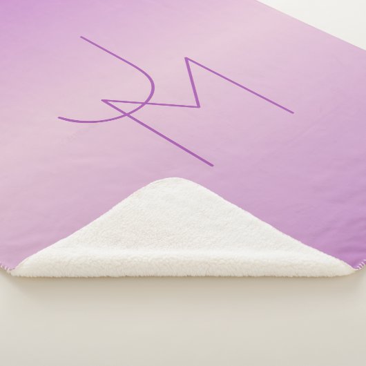 Uniek overlappend monogram | Zacht lavendelroze Sherpa Deken (3/4)