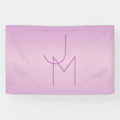Uniek overlappend monogram | Zacht lavendelroze Spandoek (Horizontaal)