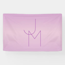 Uniek overlappend monogram | Zacht lavendelroze Spandoek