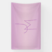 Uniek overlappend monogram | Zacht lavendelroze Spandoek (Verticaal)