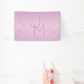 Uniek overlappend monogram | Zacht lavendelroze Spandoek (Insitu)