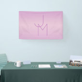 Uniek overlappend monogram | Zacht lavendelroze Spandoek (Beurs)