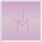 Uniek overlappend monogram | Zacht lavendelroze Sticker (Voorkant)