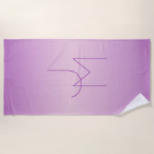 Uniek overlappend monogram | Zacht lavendelroze Strandlaken (Voorkant)