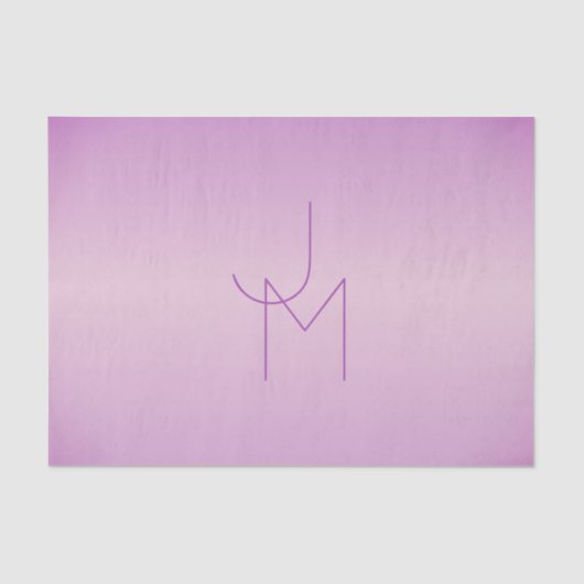 Uniek overlappend monogram | Zacht lavendelroze Tissuepapier (Voorkant)