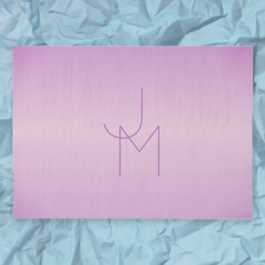 Uniek overlappend monogram | Zacht lavendelroze Tissuepapier