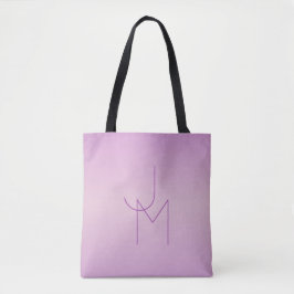 Uniek overlappend monogram | Zacht lavendelroze Tote Bag
