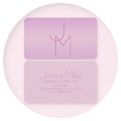 Uniek overlappend monogram | Zacht lavendelroze Visitekaartje