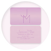 Uniek overlappend monogram | Zacht lavendelroze Visitekaartje