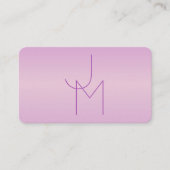 Uniek overlappend monogram | Zacht lavendelroze Visitekaartje (Voorkant)