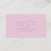 Uniek overlappend monogram | Zacht lavendelroze Visitekaartje (Achterkant)