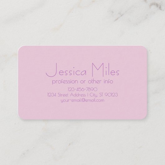 Uniek overlappend monogram | Zacht lavendelroze Visitekaartje (Achterkant)