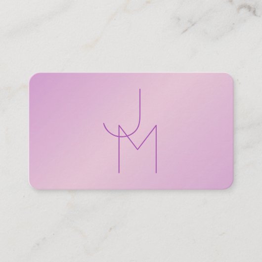 Uniek overlappend monogram | Zacht lavendelroze Visitekaartje (Voorkant)