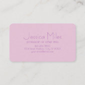 Uniek overlappend monogram | Zacht lavendelroze Visitekaartje (Achterkant)