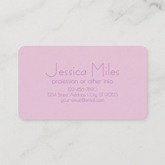 Uniek overlappend monogram | Zacht lavendelroze Visitekaartje (Achterkant)