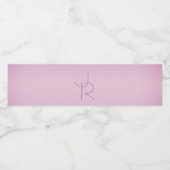 Uniek overlappend monogram | Zacht lavendelroze Waterfles Etiket (Enkel label)