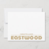 Uniek Paar Gouden Naam Monogram Nota Kaart