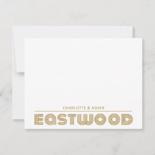 Uniek Paar Gouden Naam Monogram Nota Kaart Notitiekaartje