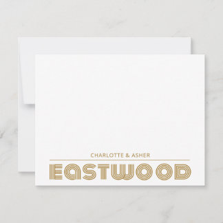 Uniek Paar Gouden Naam Monogram Nota Kaart Notitiekaartje