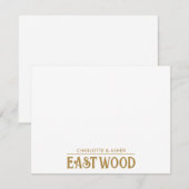 Uniek Paar Gouden Naam Monogram Nota Kaart Notitiekaartje (Voorkant / Achterkant)