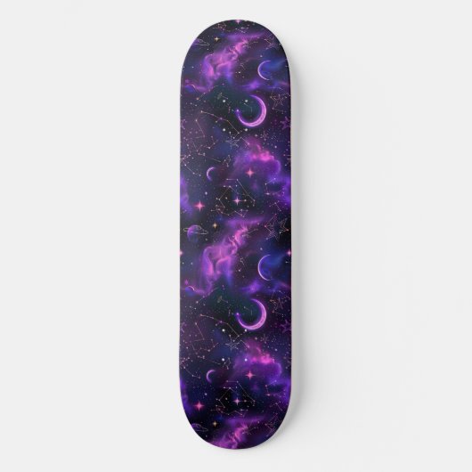 Uniek Paarse Astrologie Design Skateboard (Voorkant)