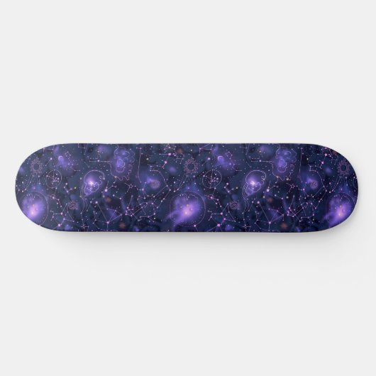 Uniek Paarse Astrologie Design Skateboard (Horizontaal)