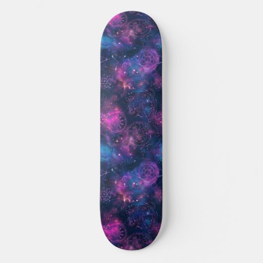 Uniek Paarse Astrologie Design Skateboard (Voorkant)